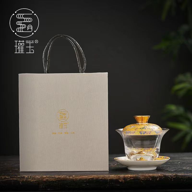 【汀和大福】瓘玉琺瑯彩玻璃蓋碗 【汀和大福】瓘玉琺瑯彩玻璃蓋碗