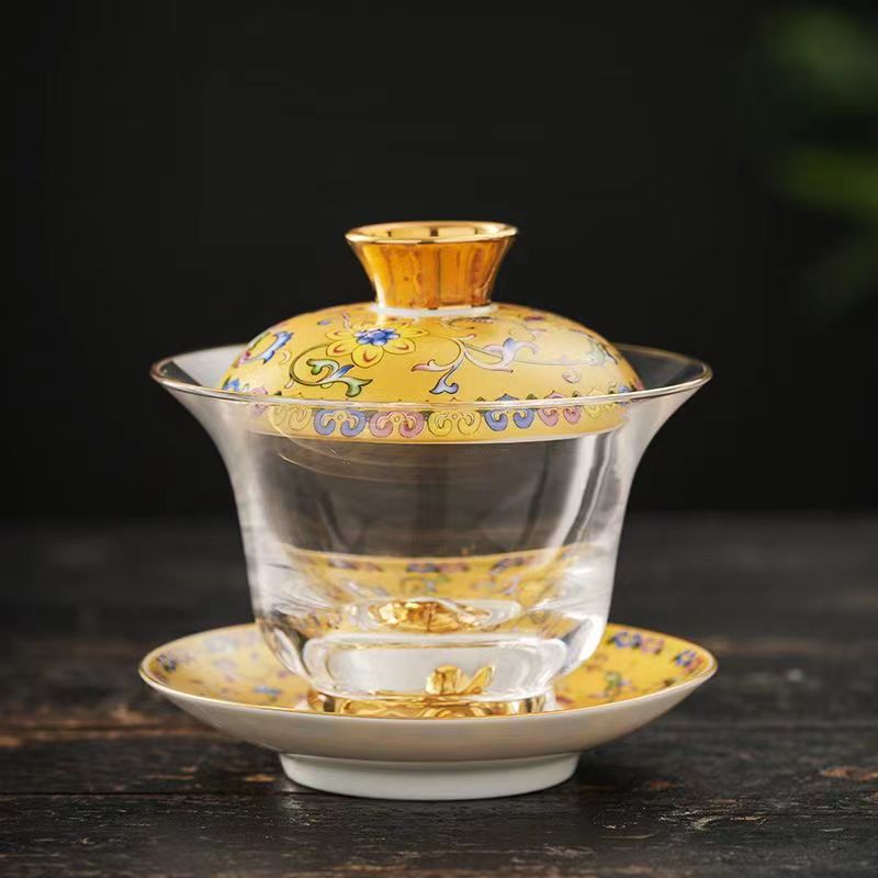 【汀和大福】瓘玉琺瑯彩玻璃蓋碗 【汀和大福】瓘玉琺瑯彩玻璃蓋碗