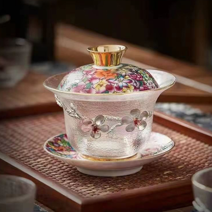 【汀和大福】瓘玉琺瑯彩玻璃蓋碗