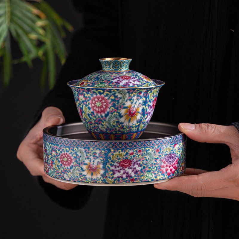 【汀和大福】國風琺琅彩三才蓋碗