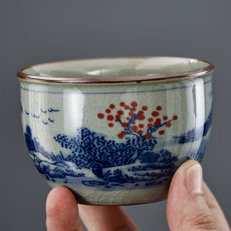 【汀和大福】禮潤甄選老陶泥青花主人杯