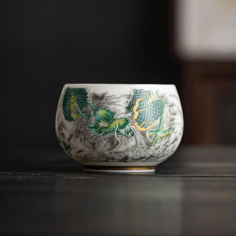 【汀和大福】羊脂玉祥龍吐瑞主人杯