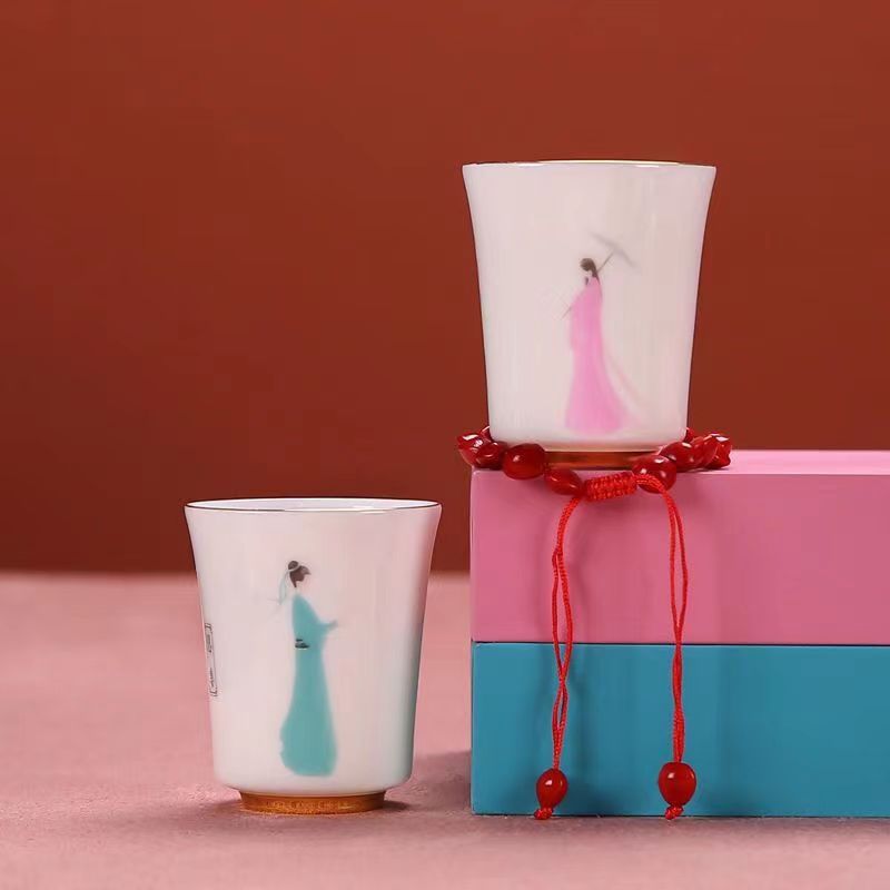 【汀和大福】兩相思變溫情侶對杯羊脂玉主人杯