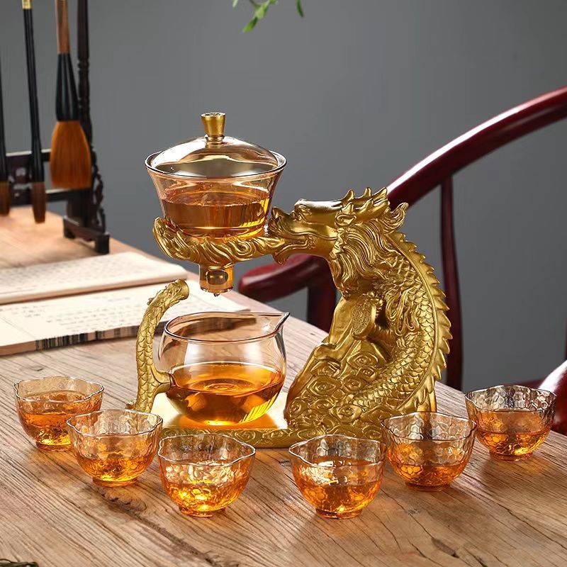 【汀和大福】聖龍吉翔自動茶具套裝，今日下訂磁吸功夫茶具即送6個茶杯（限30組）