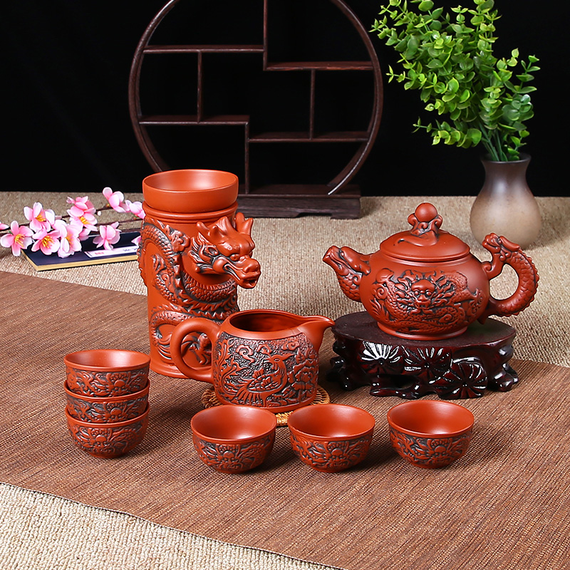 【汀和大福】【新品上市】雙龍出水泡茶器套裝，匠人純手工製造自動功夫套裝泡茶器